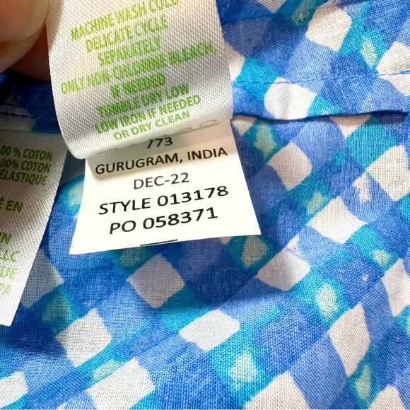 Lilly Pulitzer Mitzi Cotton Cami Boca Blue Double Checking - Picture 5 of 11